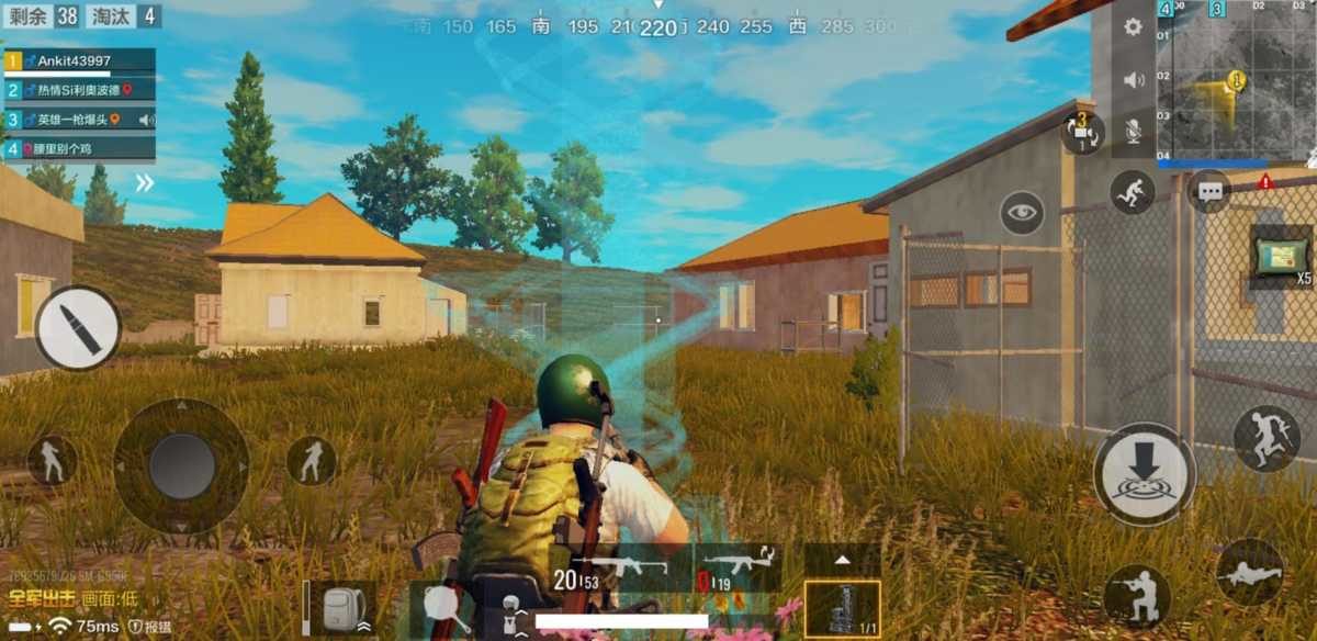 Screenshot da PUBG su mobile cinese