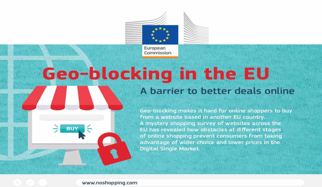 Manifesto europeo che spiega cosa sia il geoblocking