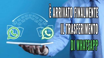 arrivato il trasferimento file di whatsapp