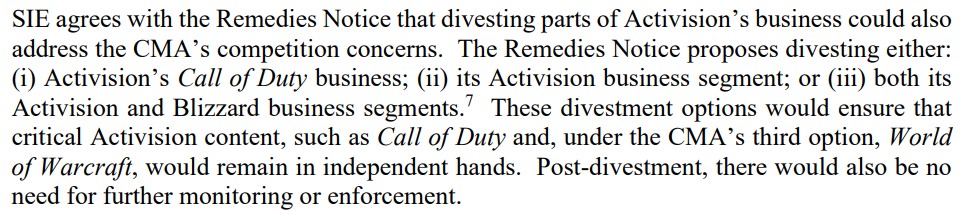 SONY INTERACTIVE ENTERTAINMENT OBSERVATIONS ON THE CMA’S REMEDIES NOTICE, pag.2