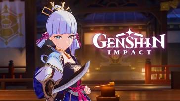 genshin impact kamisato ayaka brandisce la spada, copertina guida build