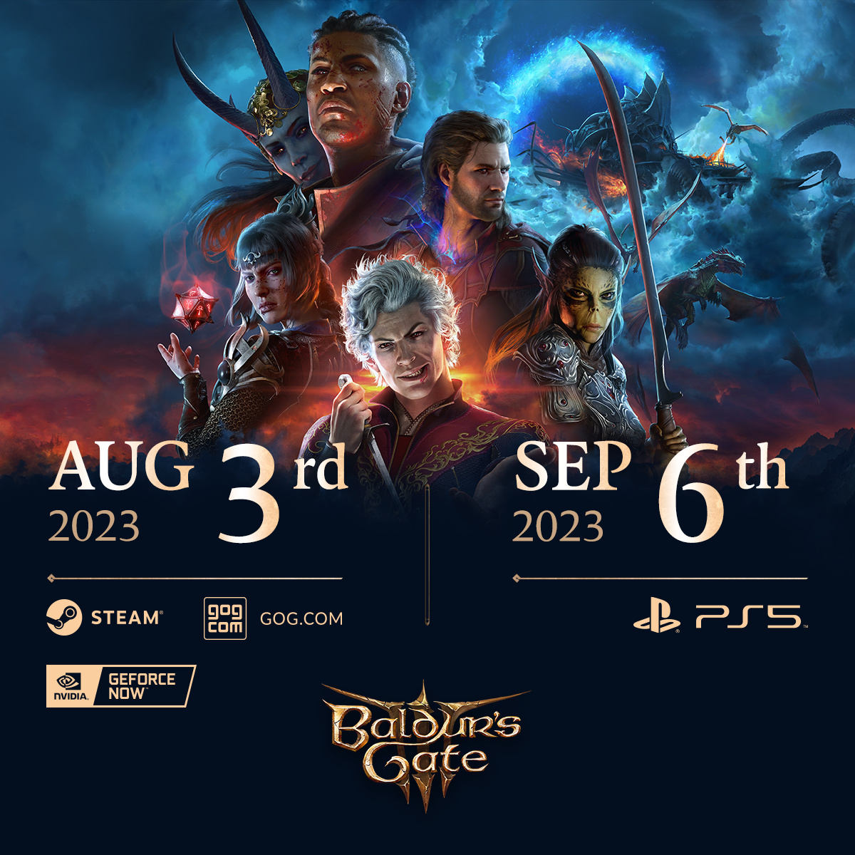 date di rilascio delle versioni PC e PS5 di Baldur's Gate 3