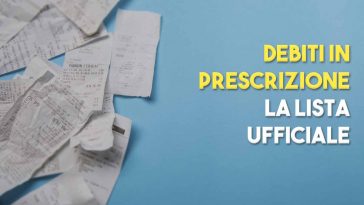 debiti in prescrizione la nuova lista