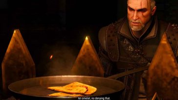 geralt di rivia si prepara una omlette