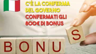 800 EURO bonus governo