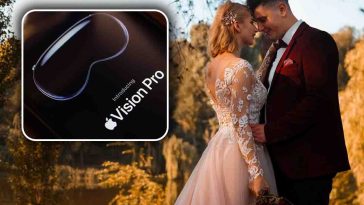 sposo indossa apple vision pro al matrimonio