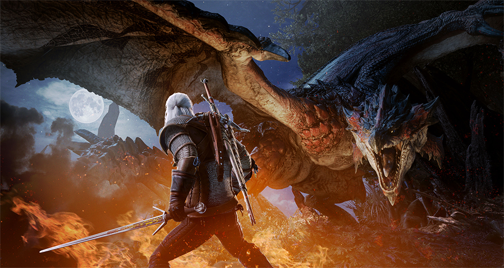 the witcher contro un rathalos