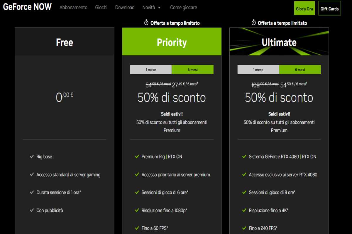 Sconto per abbonamento Nvidia