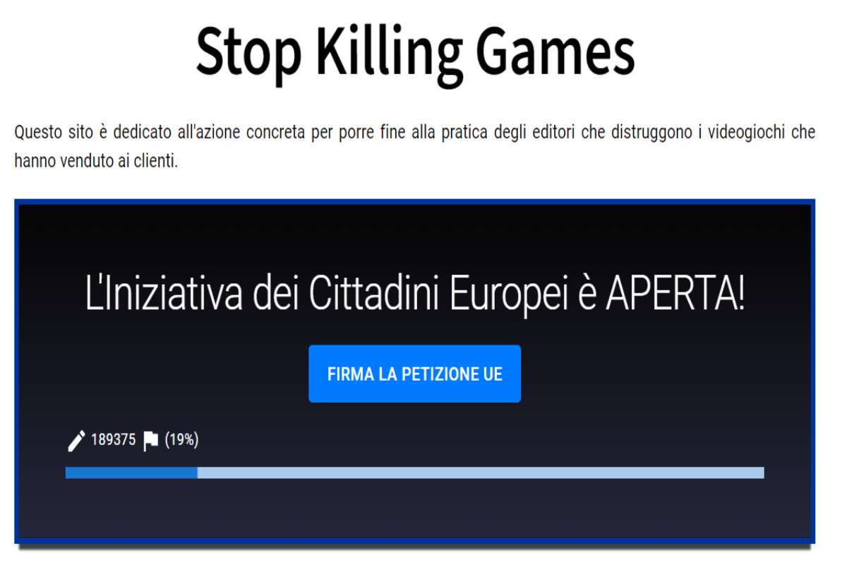 Petizione di legge per videogiochi