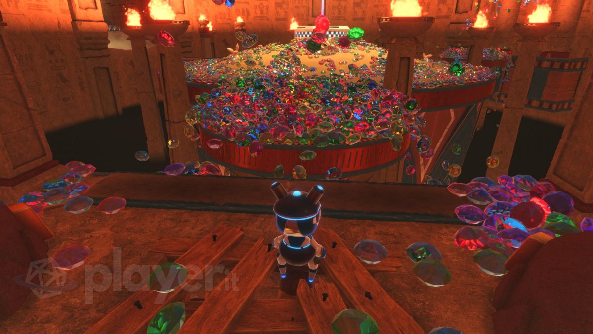 Astro Bot nella sala dei diamanti colorati