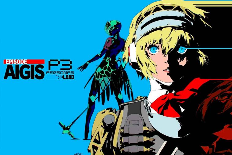 Aigis in primo piano e la scritta Persona 3 Reload: Episode Aigis-The Answer-