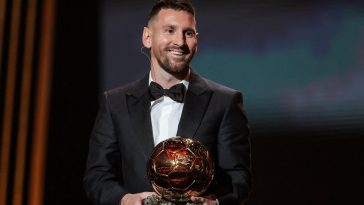 Messi col pallone d'oro 2024