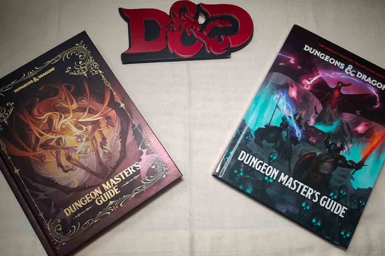 Le due copertine del manuale della guida del dungeon master