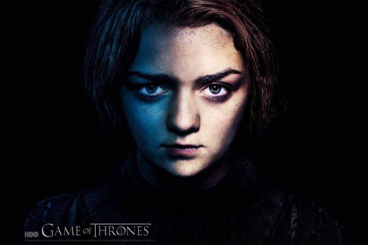 Arya Stark in una vecchia immagine promozionale di Game of Thrones