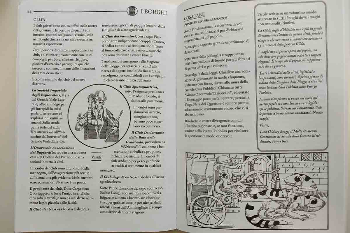 Due pagine del manuale sui borghi.