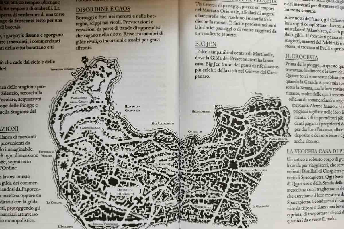 Parte della mappa della città delle piogge