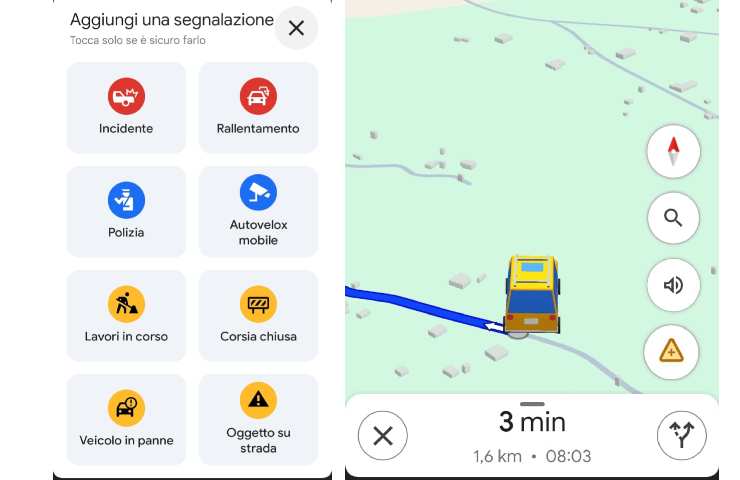 google maps segnalazione 