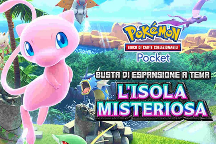 copertina pokémon tcg pocket espansione l'isola misteriosa mew dicembre 2024