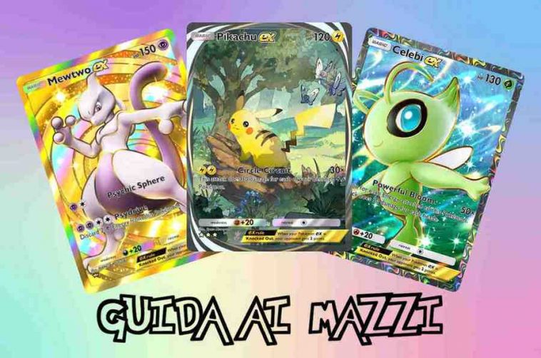 pokémon tcg pocket copertina guida mazzi carte mewtwo pikachu e celebi ex